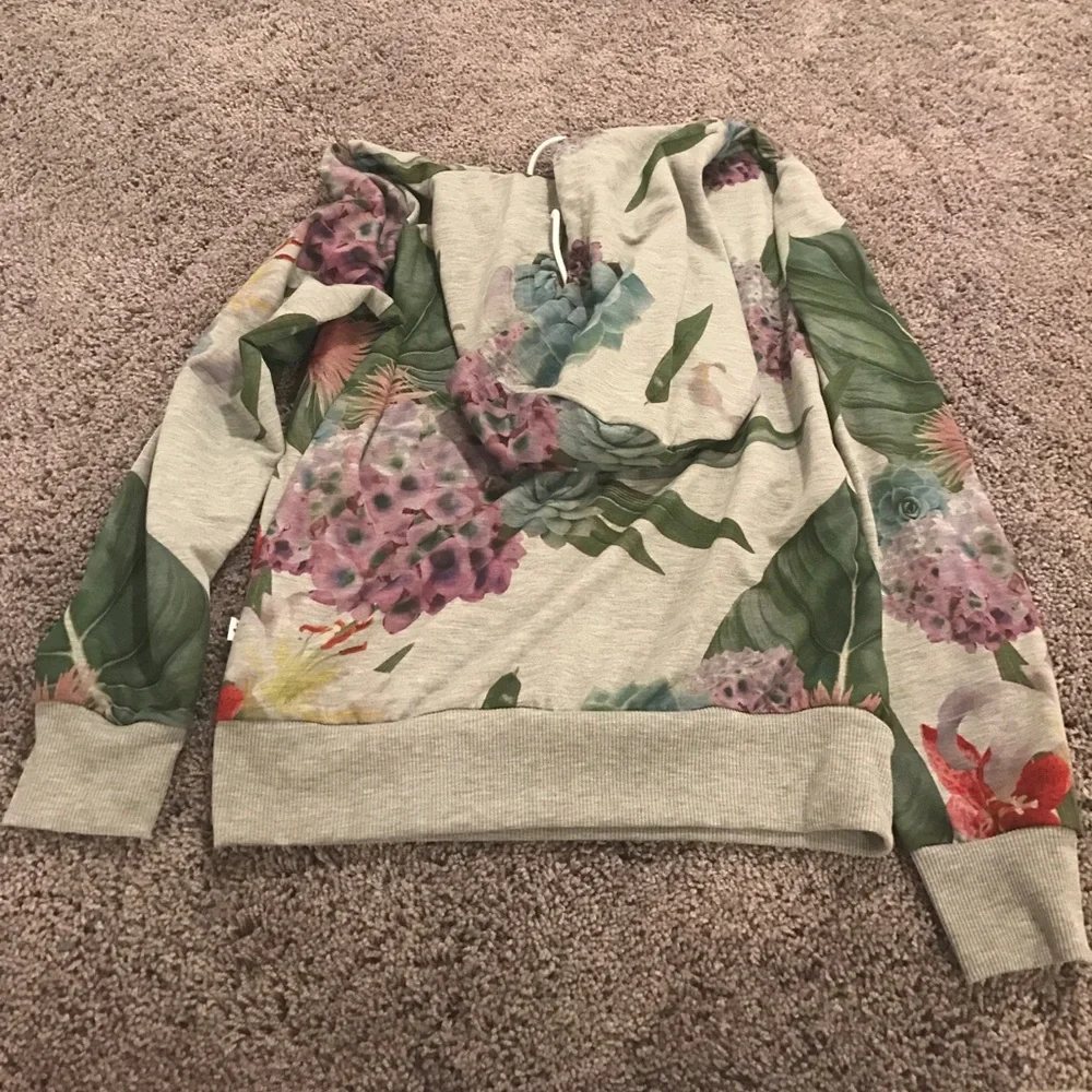Adidas Originals Floral Sweatshirt Sz 12 - Picture 3 of 3